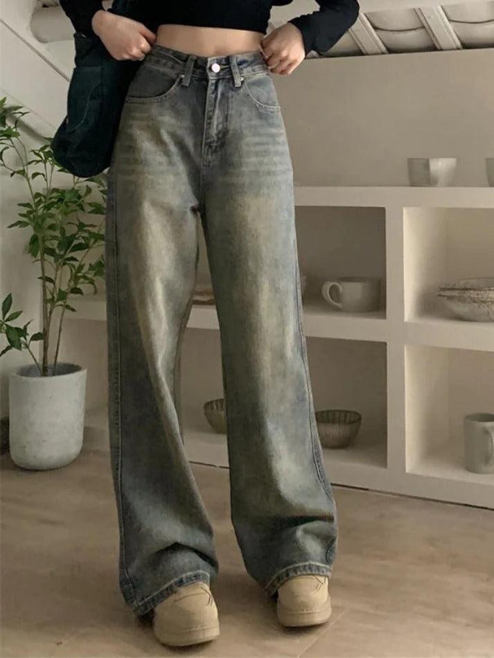 Heidi-Mode | Gewaschene Distressed High Rise Boyfriend Jeans