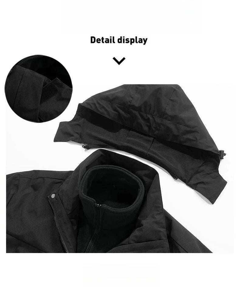 Heidi-Mode | 3-in-1 Fleece-Winterjacke mit Kapuze für Damen