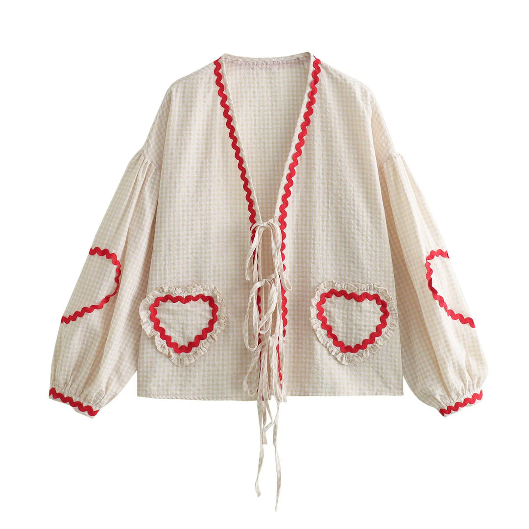 Heidi-Mode | Bluse mit Herz-Taschen