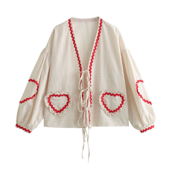 Heidi-Mode | Bluse mit Herz-Taschen