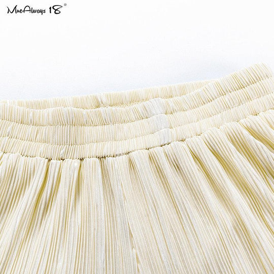 Heidi-Mode | Weite Beinform Plissierte Hose