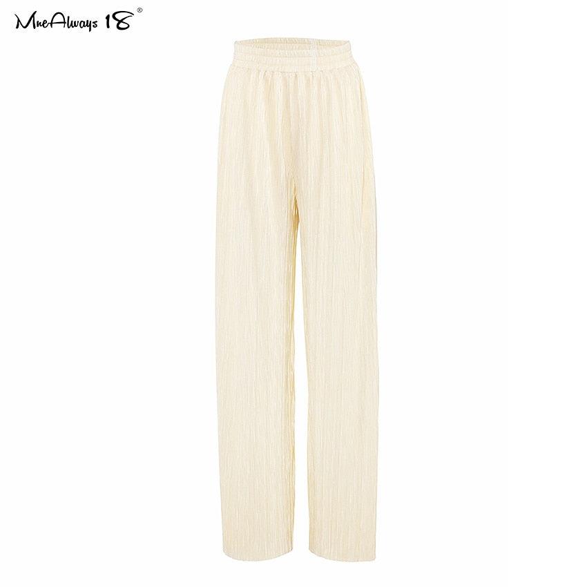 Heidi-Mode | Weite Beinform Plissierte Hose