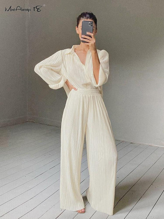 Heidi-Mode | Weite Beinform Plissierte Hose