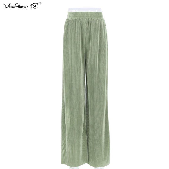 Heidi-Mode | Weite Beinform Plissierte Hose