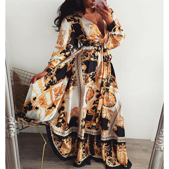 Wickelkleid | Boho Damenkleid mit Schlitz