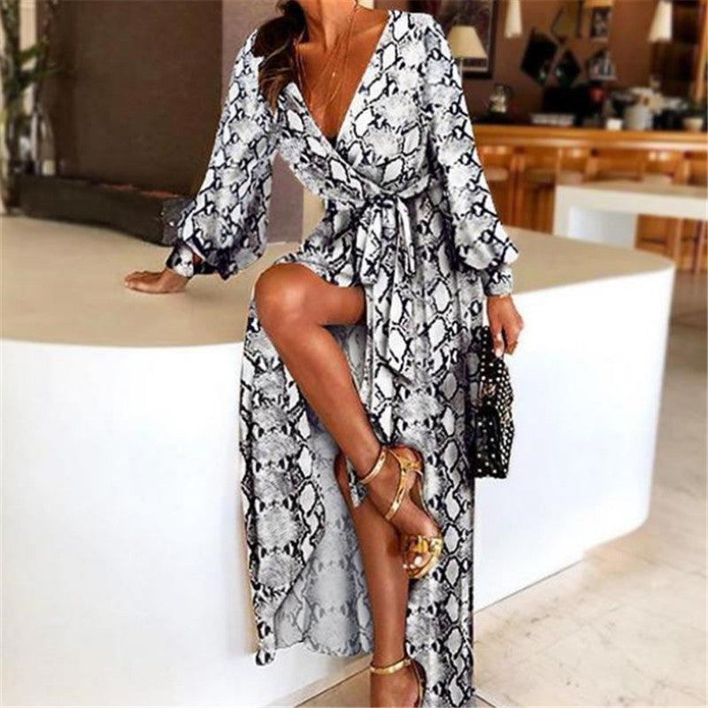 Wickelkleid | Boho Damenkleid mit Schlitz