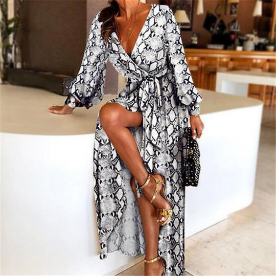 Wickelkleid | Boho Damenkleid mit Schlitz