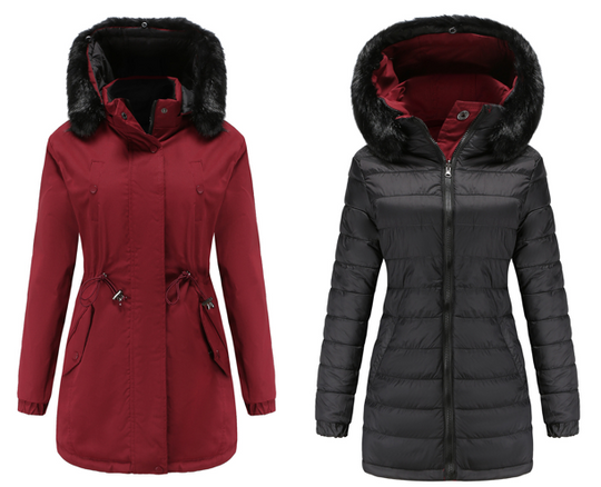 Heidi-Mode | Damen Winter Steppmantel Wende-Parka aus Baumwolle