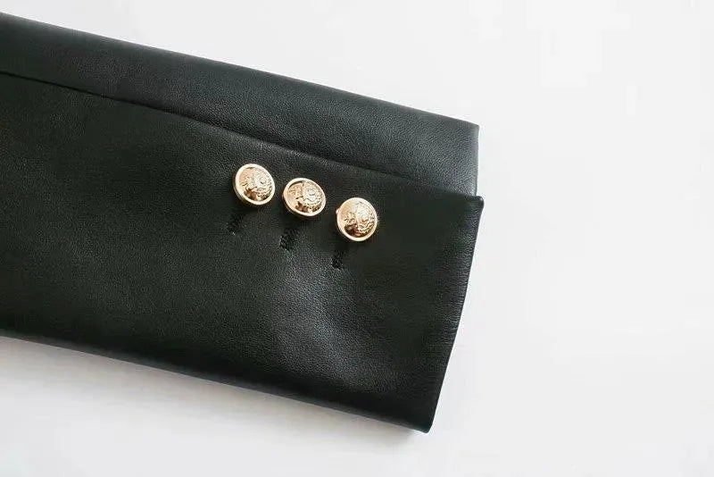 Heidi-Mode | Winter Leder Blazer Damen - Causal - Unifarben