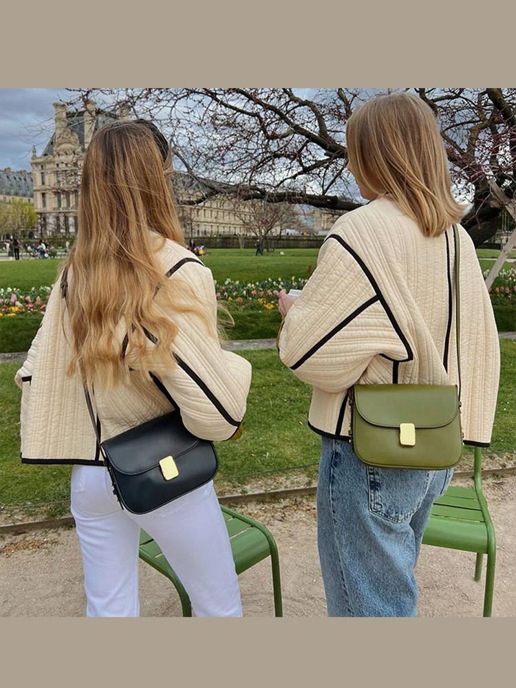 Heidi-Mode |  Mode Kontrast einreihig gefütterte Jacken Mantel