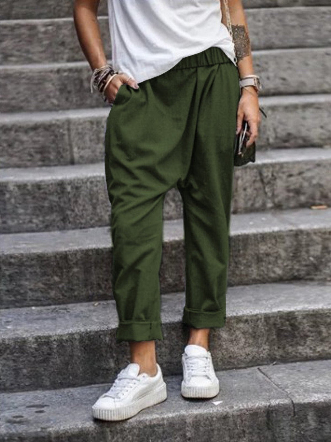 Heidi-Mode | Weite Leinenhose für Damen Sommer