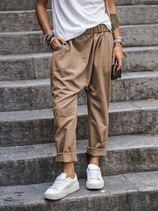 Heidi-Mode | Weite Leinenhose für Damen Sommer