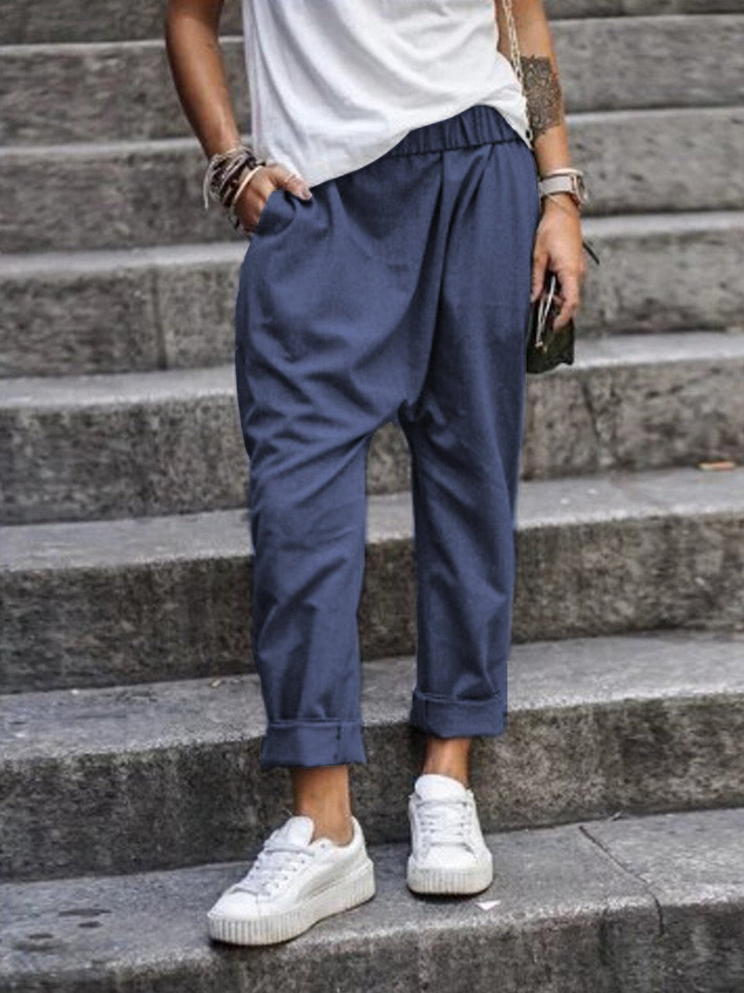 Heidi-Mode | Weite Leinenhose für Damen Sommer