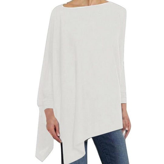 Heidi-Mode | Top Asymmetrisch Schwarz Langarm Tunika