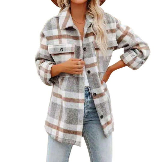 Heidi-Mode | Langärmlige Karierte Jacke