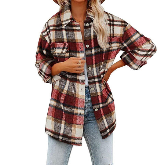 Heidi-Mode | Langärmlige Karierte Jacke