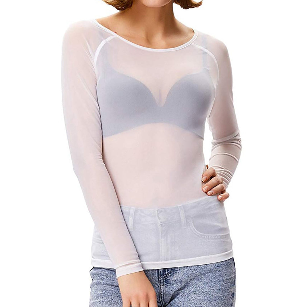 WOLF Langärmeliges Mesh-Top - FashionWOLF