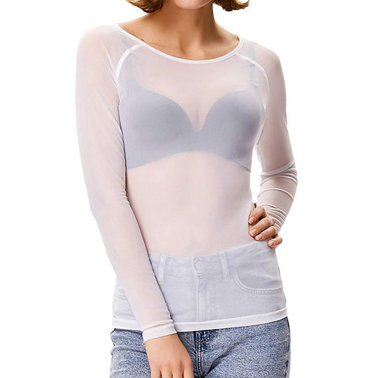 WOLF Langärmeliges Mesh-Top - FashionWOLF