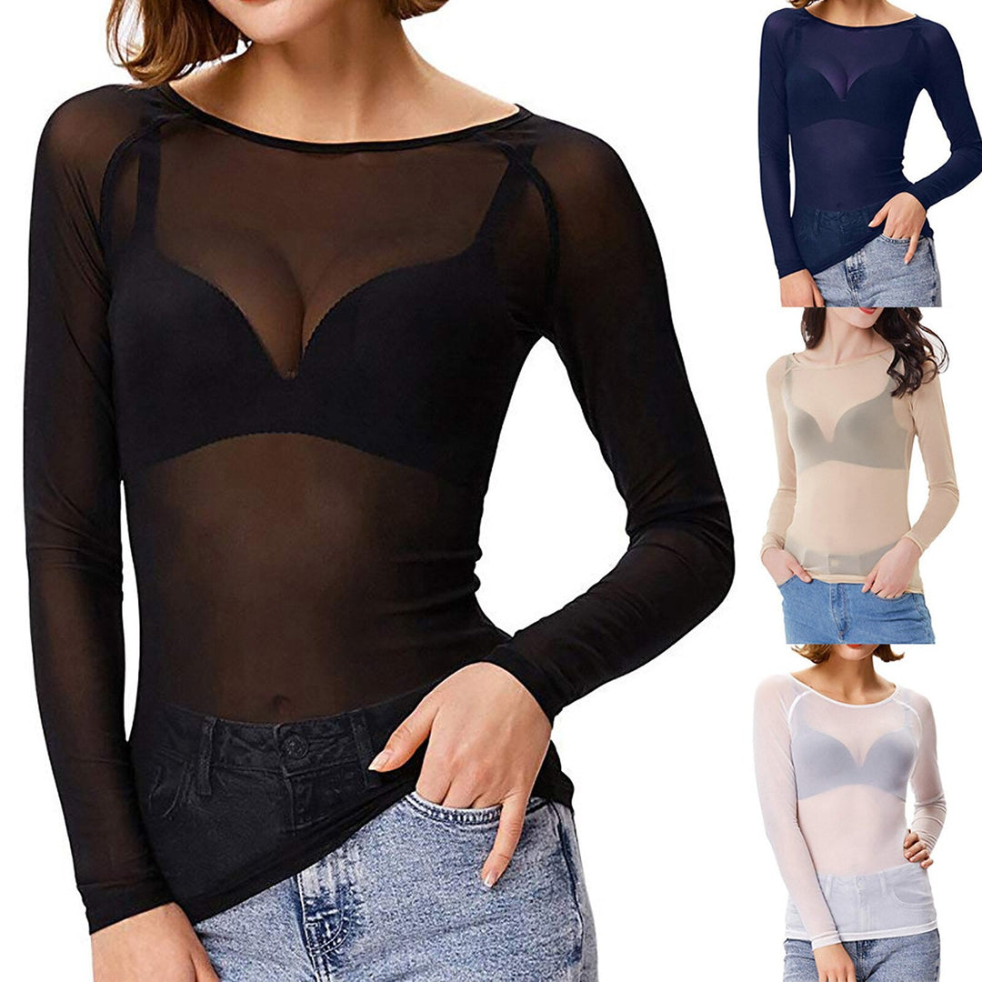 WOLF Langärmeliges Mesh-Top - FashionWOLF