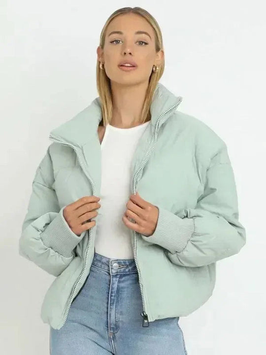 Heidi-Mode | Frauen Casual Stehkragen Pufferjacke