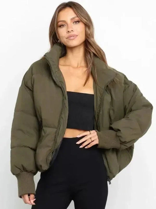 Heidi-Mode | Frauen Casual Stehkragen Pufferjacke