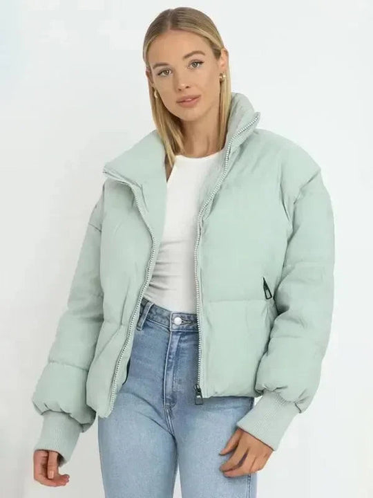 Heidi-Mode | Frauen Casual Stehkragen Pufferjacke