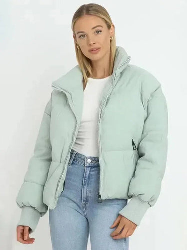 Heidi-Mode | Frauen Casual Stehkragen Pufferjacke