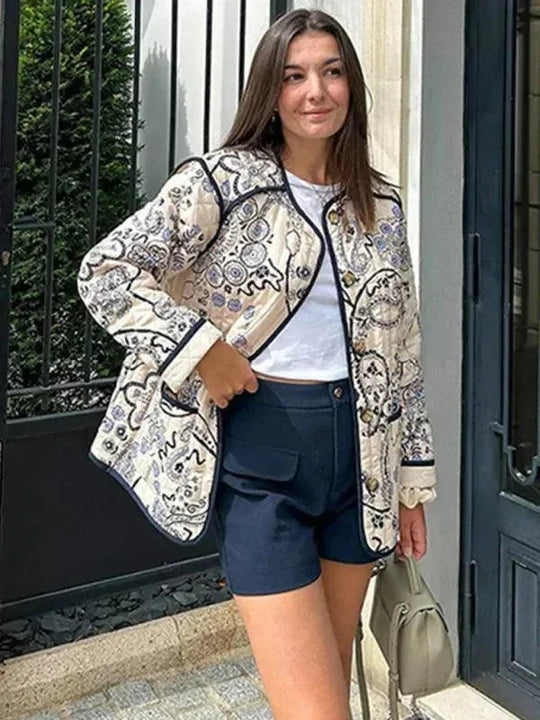 Heidi-Mode | Damen Baumwollgequilteter Mantel