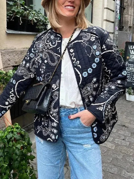 Heidi-Mode | Damen Baumwollgequilteter Mantel