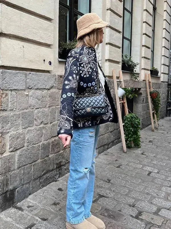 Heidi-Mode | Damen Baumwollgequilteter Mantel