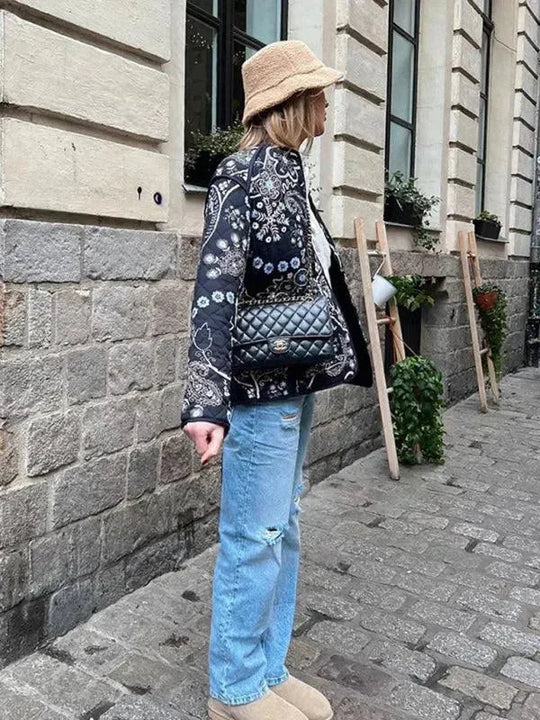 Heidi-Mode | Damen Baumwollgequilteter Mantel