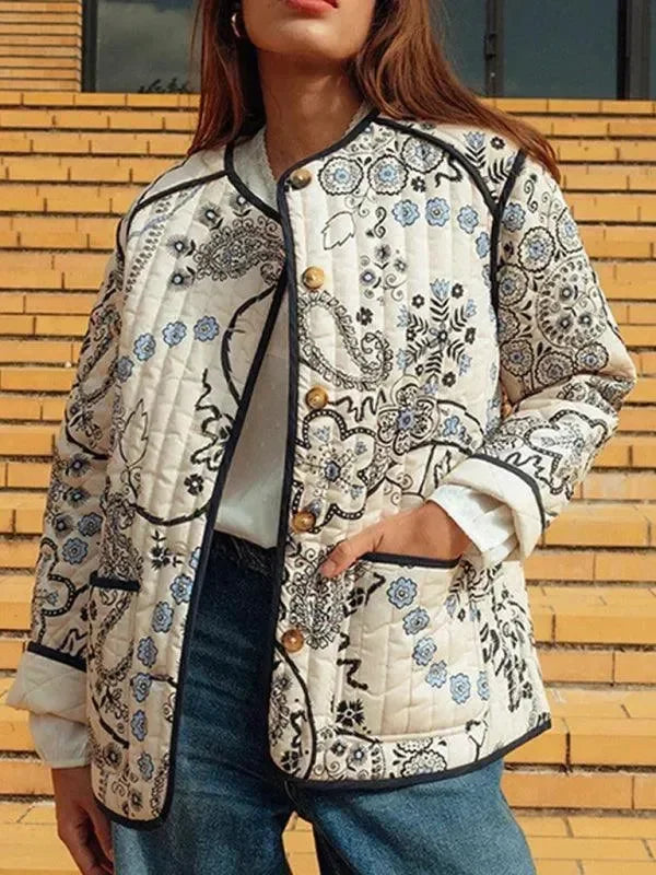 Heidi-Mode | Damen Baumwollgequilteter Mantel