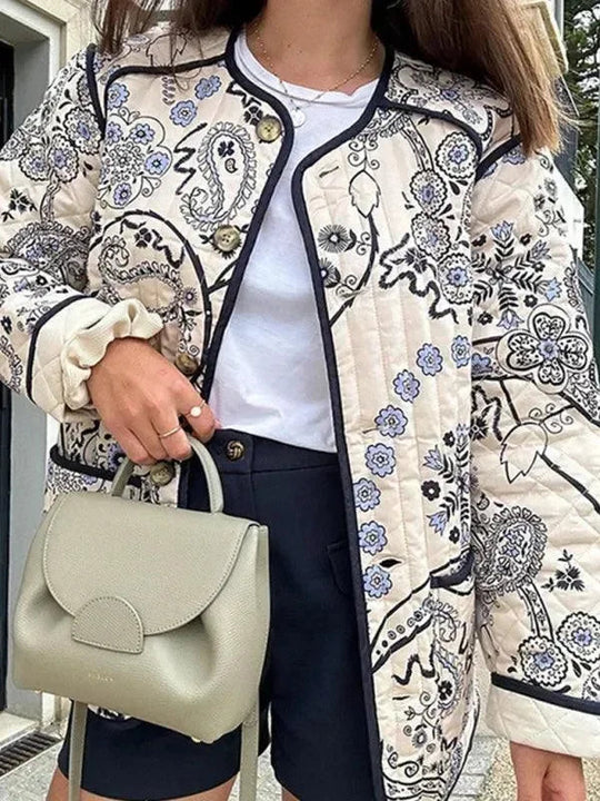 Heidi-Mode | Damen Baumwollgequilteter Mantel