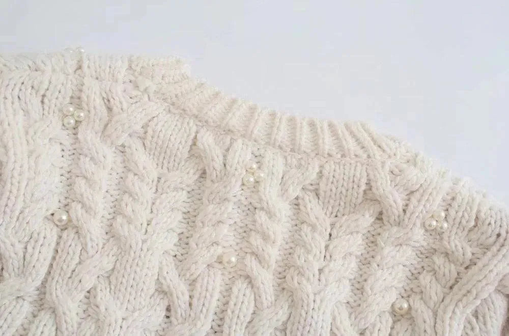 Heidi-Mode | Crop Weinlese Strickjackes Pullover