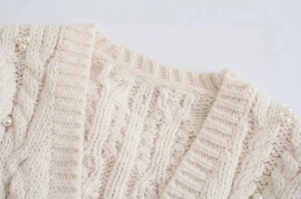 Heidi-Mode | Crop Weinlese Strickjackes Pullover