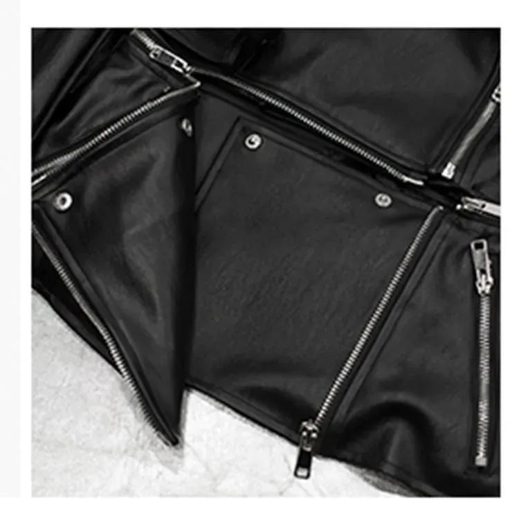 Heidi-Mode | Damenjacke Kunstlederjacke Unterkante abnehmbar