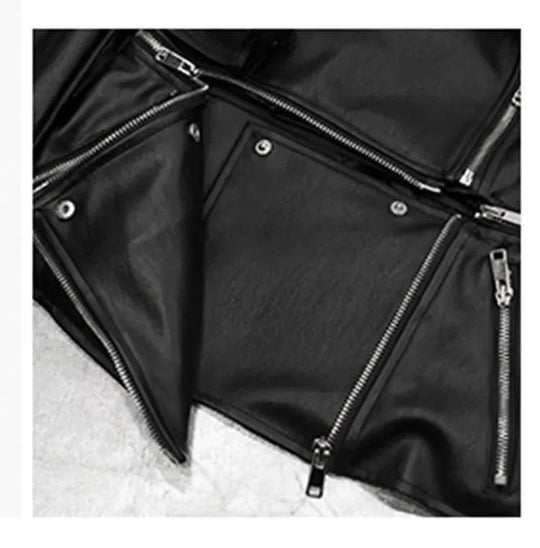 Heidi-Mode | Damenjacke Kunstlederjacke Unterkante abnehmbar