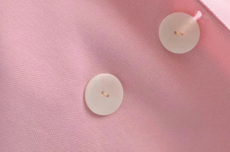 Heidi-Mode | Frauen Rosa Doppelreihige Blazer Frauen - Formell-Geschäftlich - Unifarben-Genügsam