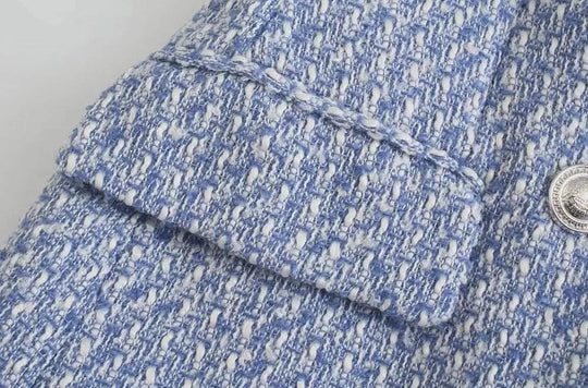 Heidi-Mode | Damen Doppelt verknöpfter Tweed Blazer