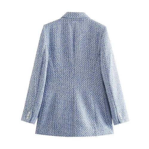 Heidi-Mode | Damen Doppelt verknöpfter Tweed Blazer