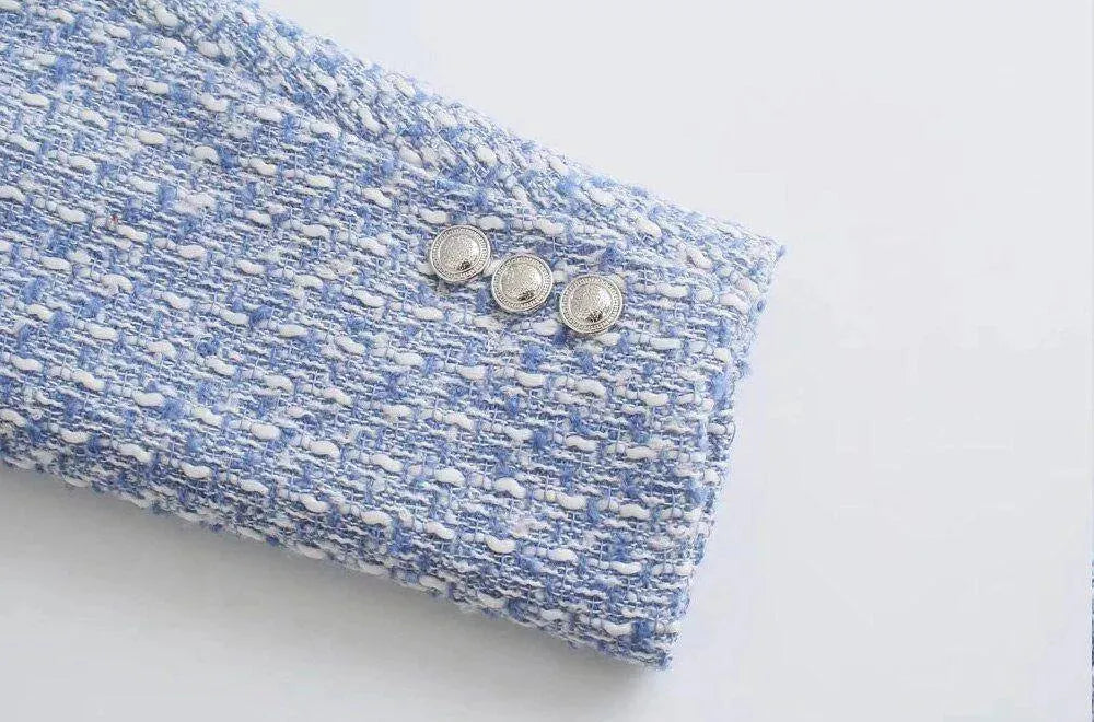 Heidi-Mode | Damen Doppelt verknöpfter Tweed Blazer