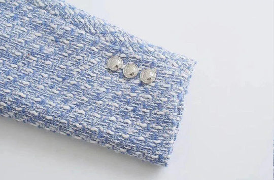 Heidi-Mode | Damen Doppelt verknöpfter Tweed Blazer