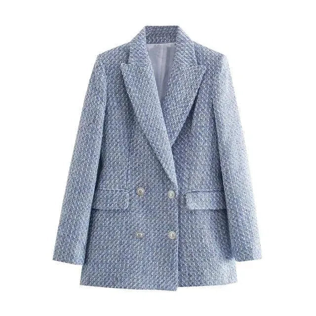 Heidi-Mode | Damen Doppelt verknöpfter Tweed Blazer