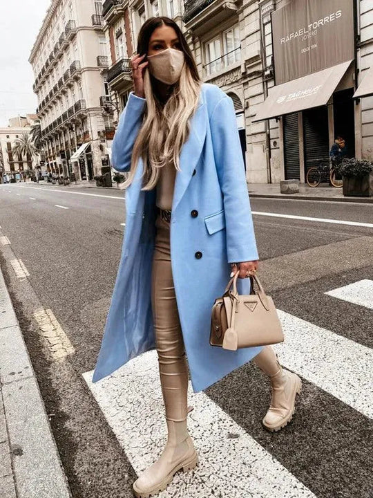 Heidi-Mode | Damen Doppelreiher Wollmantel