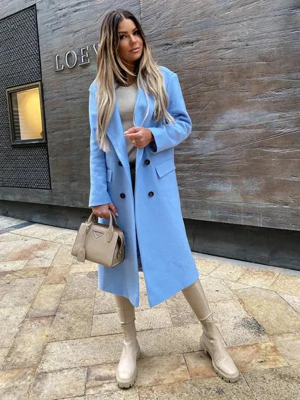 Heidi-Mode | Damen Doppelreiher Wollmantel