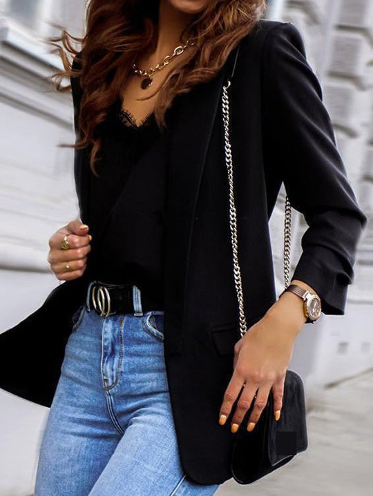 Heidi-Mode | Damen Blazer Ol Professionell Slim Langarm Blazer