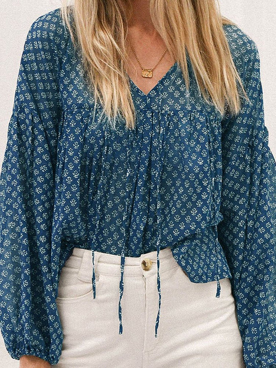 Heidi-Mode | Damen Blusen Mode Locker Chiffon Laterne Langärmelige Bluse