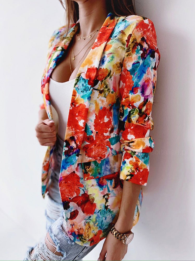 Heidi-Mode | Damen Blazer mit Blumenmuster Business Casual und stilvoll