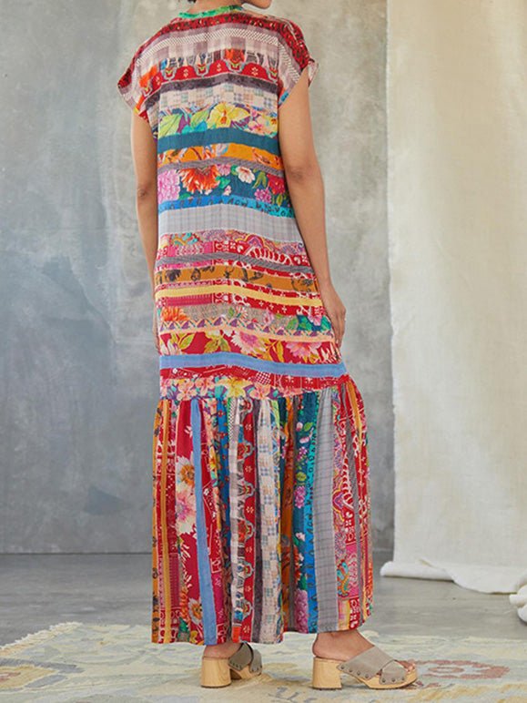 Heidi-Mode | Damen Kleider Mode Print Kurzarmkleid