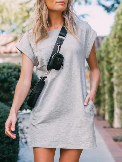 Heidi-Mode | Damen Kleider V-Ausschnitt Kurzarm Schnürung Mini Kleid